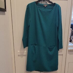 Lilla P Teal Long Sleeve Shift Dress